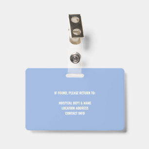 Blue Custom Hospital Medical Staff Nurse Doctor ID Badge