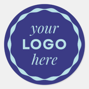Blue Custom Minimalist Logo Circle Sticker