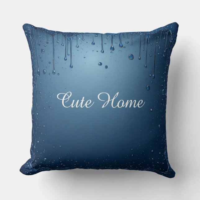 Blue Custom Name Home Decoration Cosy Cushion (Front)