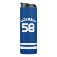 Blue Custom Name & Number Sports Fan 