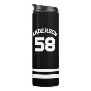 Blue Custom Name & Number Sports Fan  Thermal Tumbler