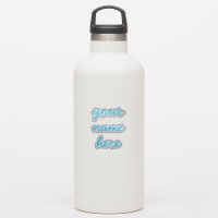 Blue Custom Name Simple Minimal Script Stickers