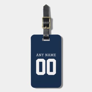 Blue Custom Name & Team Number Football Jersey Luggage Tag