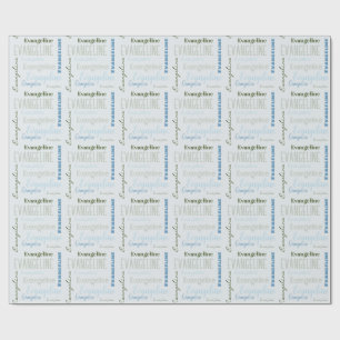 Blue Custom Name Wrapping Paper