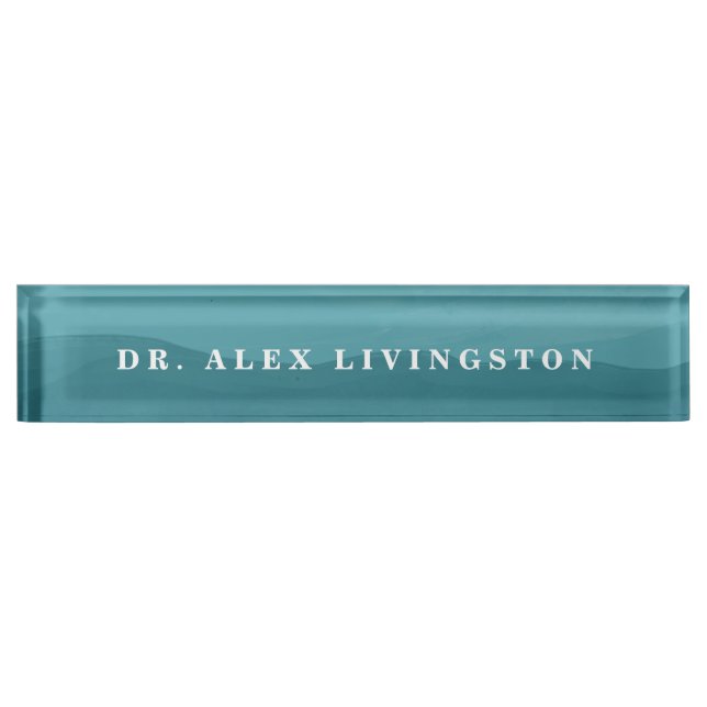 Blue Custom PhD Graduate Gift Vintage Nameplate (Front)