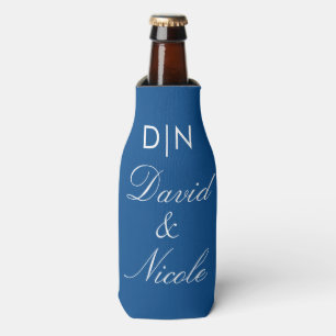 Blue Custom Text Can Cooler Personalised Sleeve