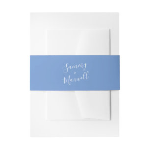 Blue Custom Wedding Invitation Bands Belly Band