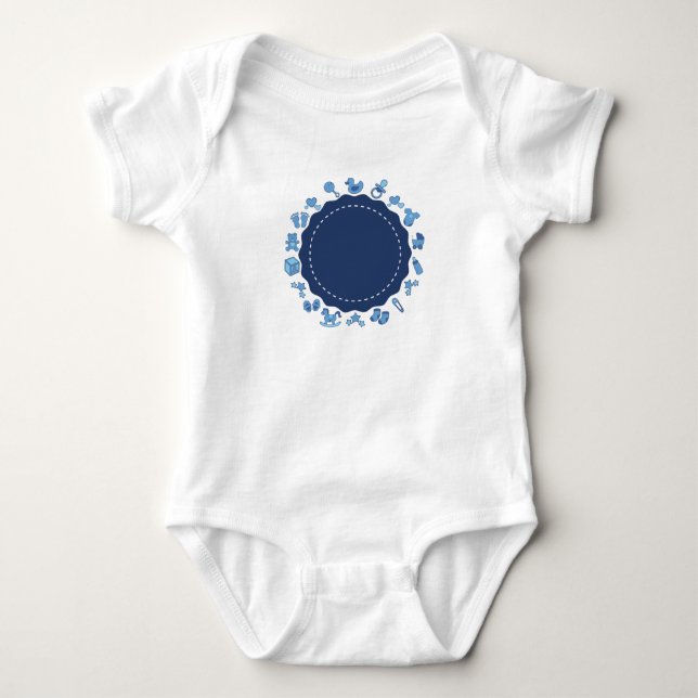 Blue Customisable Baby Design Bodysuit (Front)