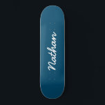 Blue Customisable Skateboard<br><div class="desc">Blue Customisable Skateboard. An elegant,  black,  trendy skateboard. Personalise with a name of your own. Make a fun gift for yourself or a birthday gift for somebody you love.</div>