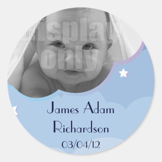 Blue customisable sticker (Front)