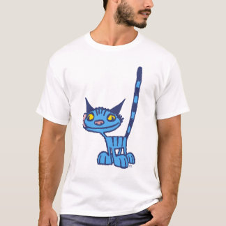Blue Cute and Cool Kitty cartoon Women T-shirt