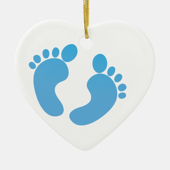 Blue cute baby feet maternity ceramic tree decoration (Front)
