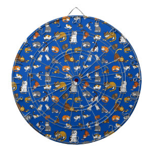 blue cute cat pattern design for cat lovers- dartboard