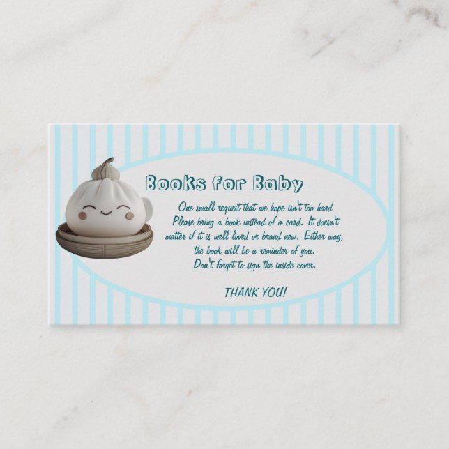 Blue Cute Dumpling Books For Baby  Enclosure Card (Front)