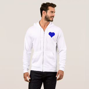 Blue Cute Heart Logo Hoodie