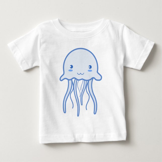 Blue Cute Jellyfish Baby T-Shirt (Front)