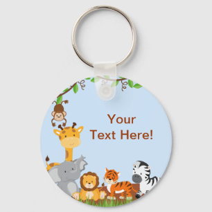 Blue Cute Jungle Baby Animal Keychain