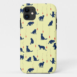 Blue cute kittens and red fishes Case-Mate iPhone case
