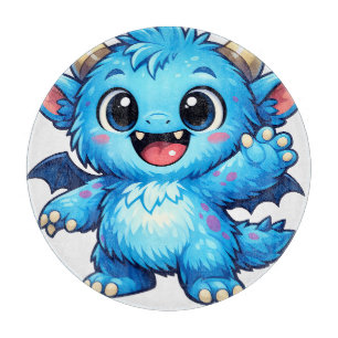 Blue Cute Monster Cutting Board