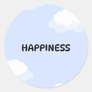 Blue cute notebook  classic round sticker