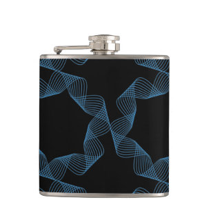 Blue, cute, simple, elegant geometric pattern art hip flask