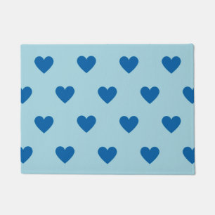 Blue Cute Simple Heart Pattern Doormat