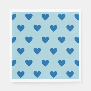 Blue Cute Simple Heart Pattern Napkin
