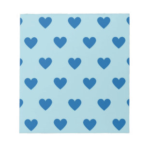 Blue Cute Simple Heart Pattern Notepad
