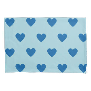 Blue Cute Simple Heart Pattern  Pillowcase