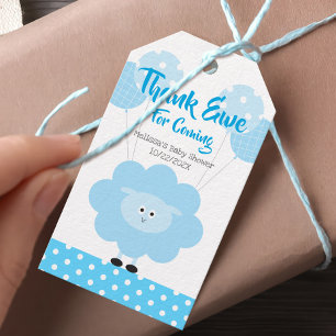 Blue Cute Sweet Lamb, Boy Drive By Baby Shower Gift Tags