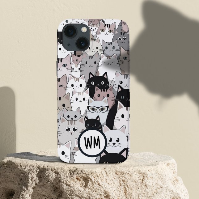 Blue Cute Warm Too Many Cats Custom Name    Case-Mate iPhone Case (Creator Uploaded)