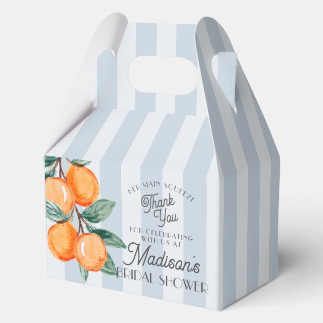 Blue Cutie Her Main Squeeze Citrus Bridal Shower Favour Box (Front)