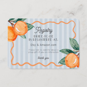 Blue Cutie Pastel Citrus Bridal Registry Insert