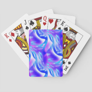 Blue cutouts with digital grooves on pink texture  playing cards