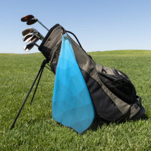 Blue cyan gradient geometric mesh pattern golf towel