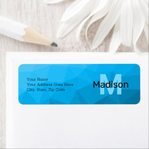 Blue cyan gradient geometric mesh pattern Monogram
