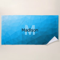 Blue cyan gradient geometric mesh pattern Monogram