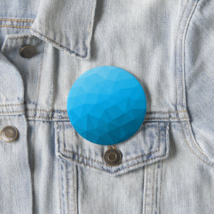 Blue cyan gradient geometric mesh pattern Triangle 7.5 Cm Round Badge