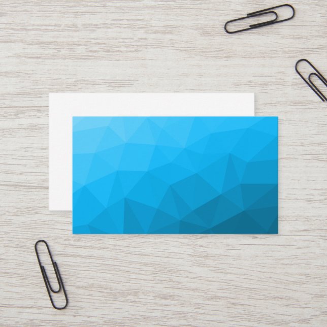 Blue cyan gradient geometric mesh pattern Triangle Business Card (Front/Back In Situ)
