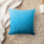Blue cyan gradient geometric mesh pattern Triangle Cushion<br><div class="desc">Triangle geometric mesh with light dark blue ombre gradient. 
pattern,  ombre,  mesh,  triangles,  geometry,  geometric,  gradient,  cool,  triangle,  bright,  blue,  cyan</div>