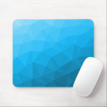 Blue cyan gradient geometric mesh pattern Triangle Mouse Pad<br><div class="desc">Triangle geometric mesh with light dark blue ombre gradient. 
pattern,  ombre,  mesh,  triangles,  geometry,  geometric,  gradient,  cool,  triangle,  bright,  blue,  cyan</div>