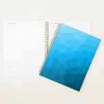 Blue cyan gradient geometric mesh pattern Triangle Planner<br><div class="desc">Triangle geometric mesh with light dark blue ombre gradient. 
pattern,  ombre,  mesh,  triangles,  geometry,  geometric,  gradient,  cool,  triangle,  bright,  blue,  cyan</div>