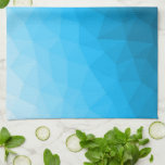 Blue cyan gradient geometric mesh pattern Triangle Tea Towel<br><div class="desc">Triangle geometric mesh with light dark blue ombre gradient. 
pattern,  ombre,  mesh,  triangles,  geometry,  geometric,  gradient,  cool,  triangle,  bright,  blue,  cyan</div>