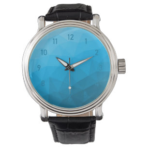 Blue cyan gradient geometric mesh pattern Triangle Watch