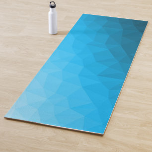 Blue cyan gradient geometric mesh pattern Triangle Yoga Mat