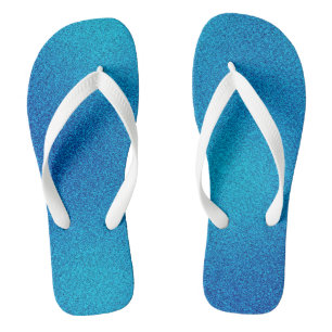 Blue-Cyan Gradient Glitters, Pair of Jandals