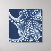 Blue Cyan Octopus Art