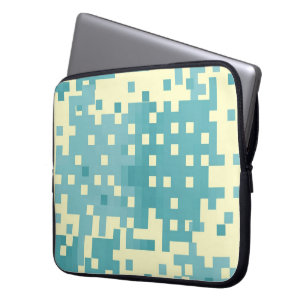 Blue & Cyan Pixel Pattern Laptop Sleeve