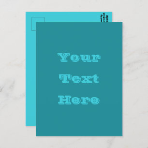 Blue Cyan Teal Turquoise Spring Season Solid Colou Postcard