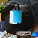 Blue cyan turquoise geometric mesh pattern luggage tag<br><div class="desc">Cool ombre gradient geometric mesh patterned luggage bag tag,  unique accessory for travelling.  
Triangle geometric mesh with light dark blue turquoise ombre gradient.</div>